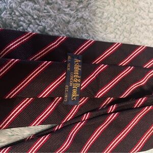 Brooks Brothers Silk Tie with Navy and Pink Stripes